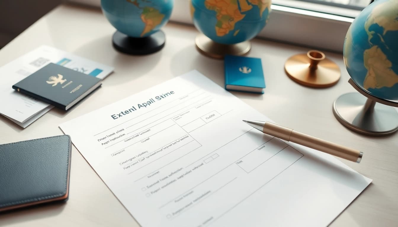 Filling out the eta application uk form amid travel essentials like a passport.