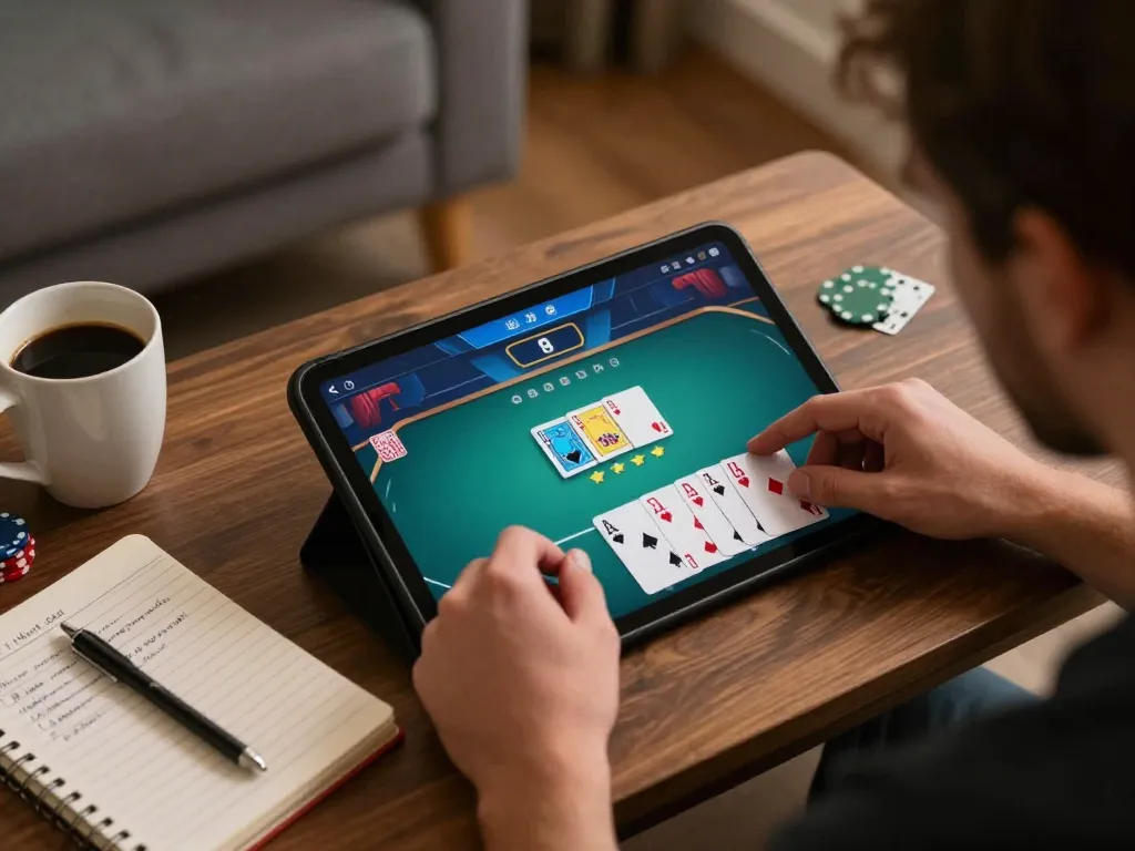 Engaging online gaming session at trang chủ 11BET featuring an exciting poker hand.