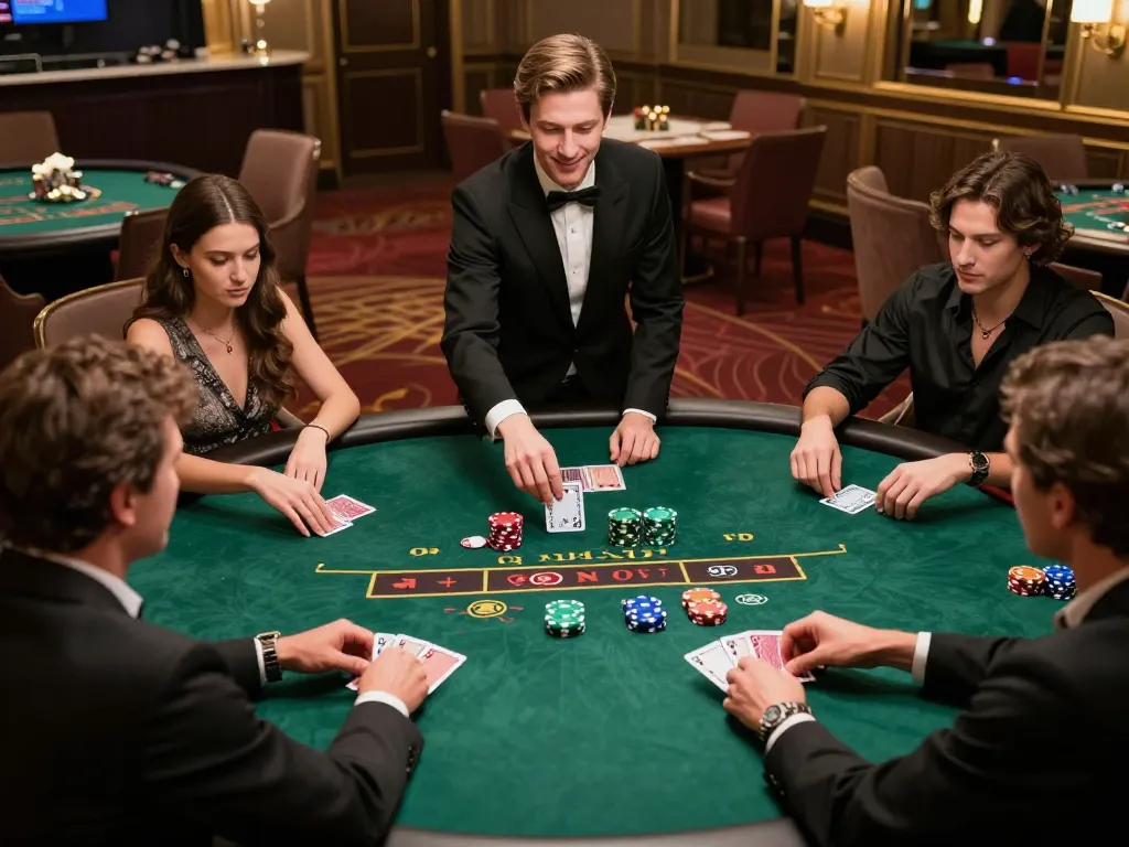 Pemain menikmati pengalaman permainan poker yang menarik di kasino langsung AP686 di bawah pencahayaan yang cerah.