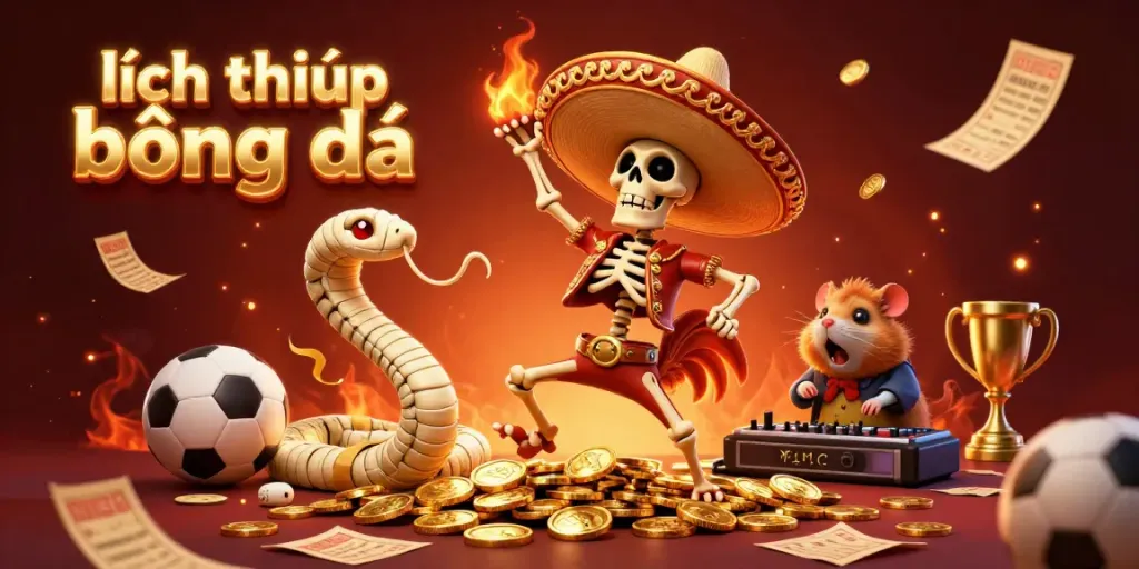 Experience the thrill of sports betting with lịch thi đấu bóng đá showcasing vibrant characters amidst energetic celebrations.