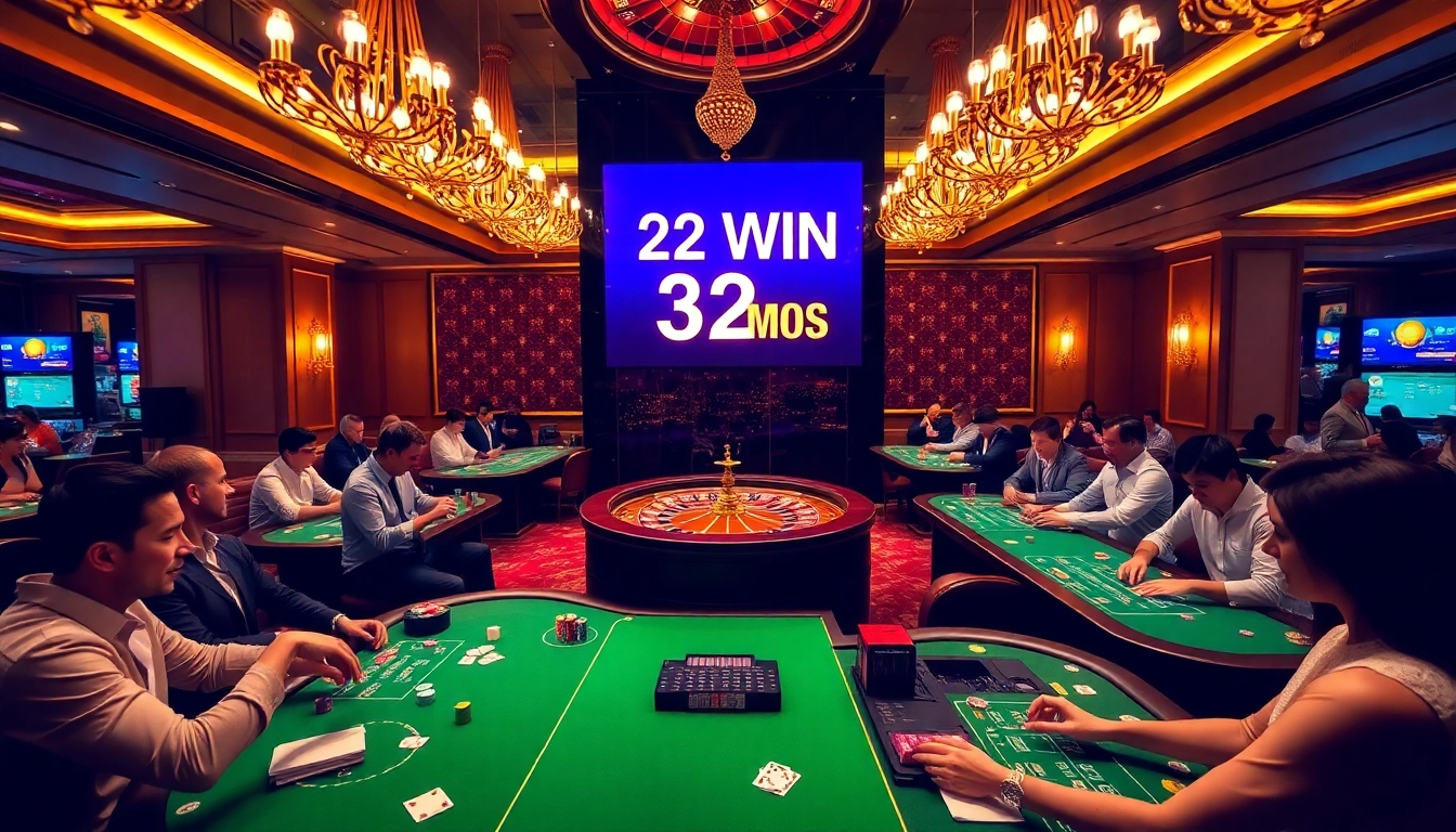 Experience the thrill of 32 win at a luxurious casino, featuring exciting games and players in action.