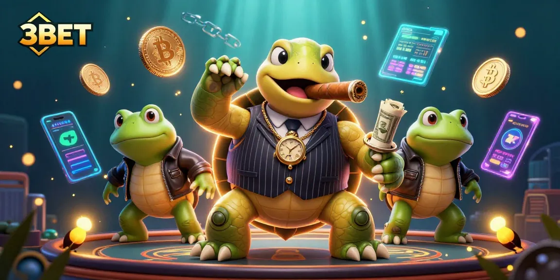 Experience thrilling gambling action with 3BET in a vibrant casino scene featuring digital currency elements.