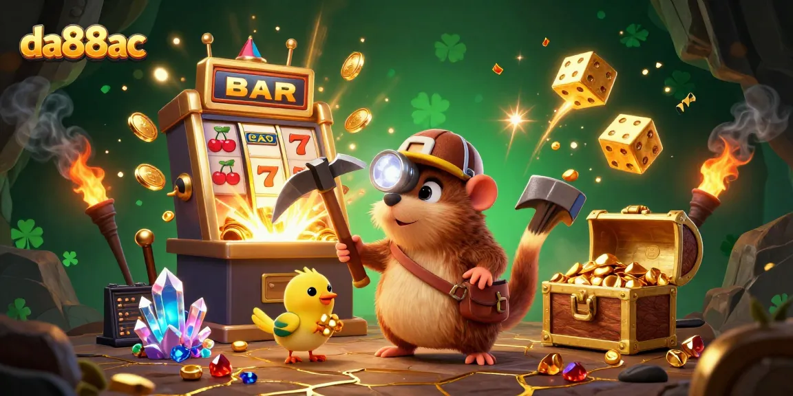 Experience winning action with da88ac's vibrant 3D casino adventure bursting with treasures.